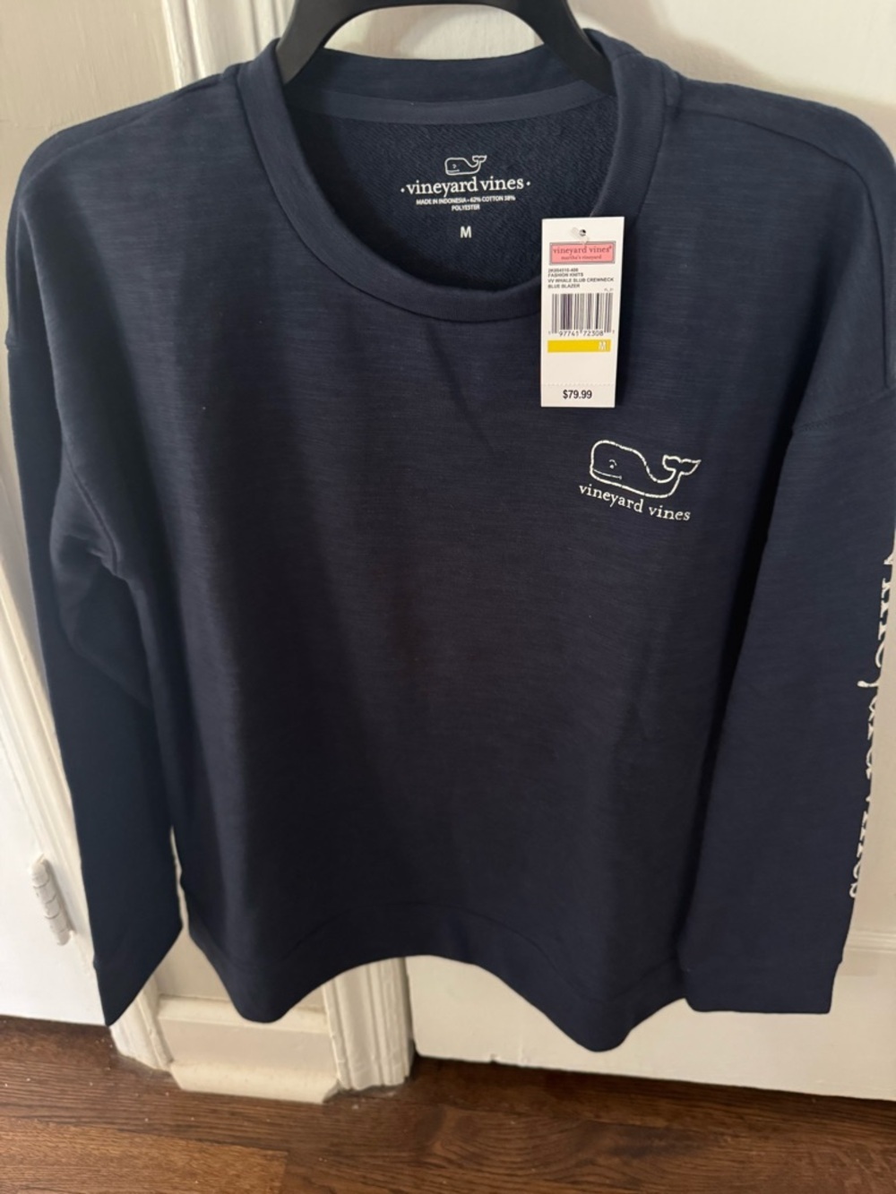 NWT Vineyard Vines Women’s WHALE SLUB CREWNECK BLUE BLAZER